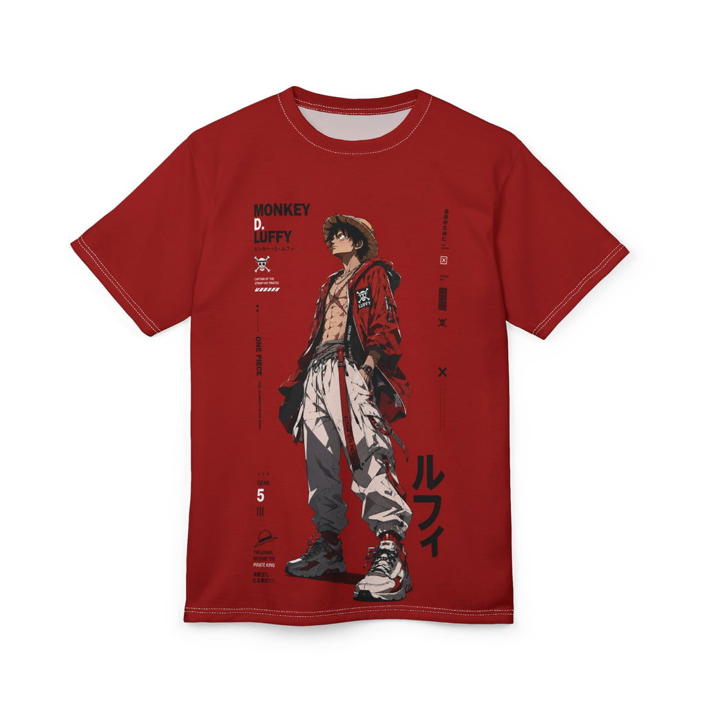Monkey D. Luffy Graphic Tee — Red Anime Pirate Crew T-Shirt