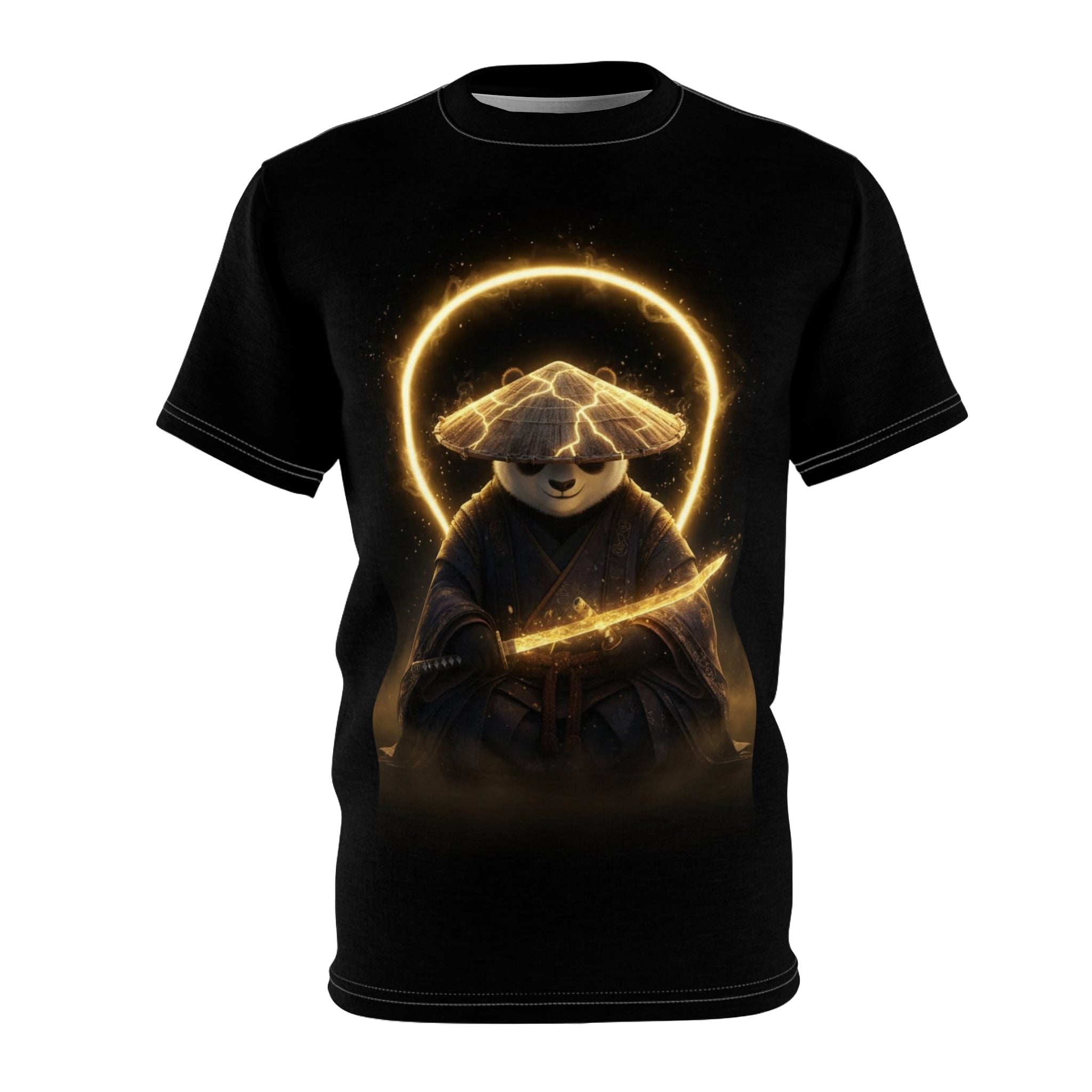 Samurai Panda Tee — Glowing Katana Zen T-Shirt