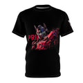 Optimus Prime Graphic Tee — Red Glitch Full-Print T-Shirt