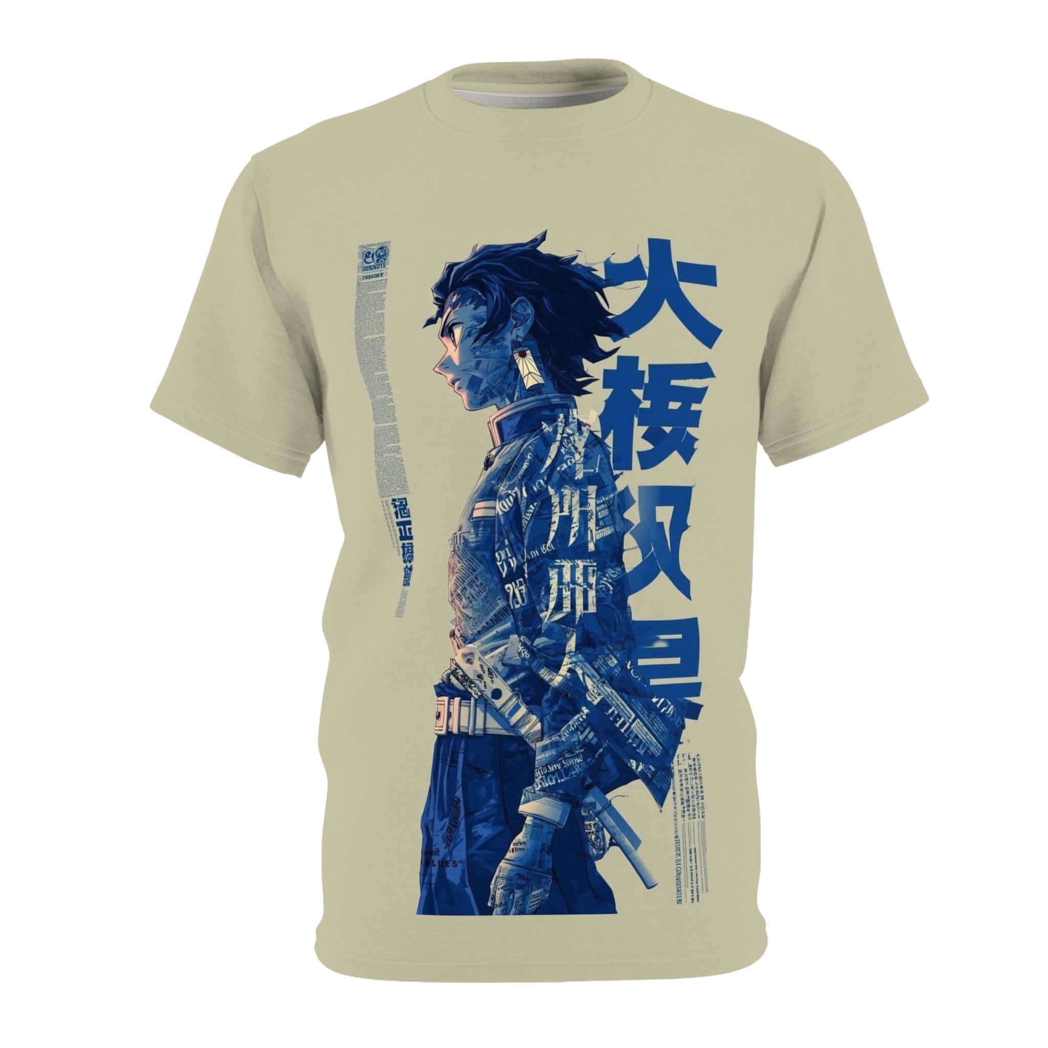 Samurai Urban Tee — Blue Vintage Japanese Warrior Graphic