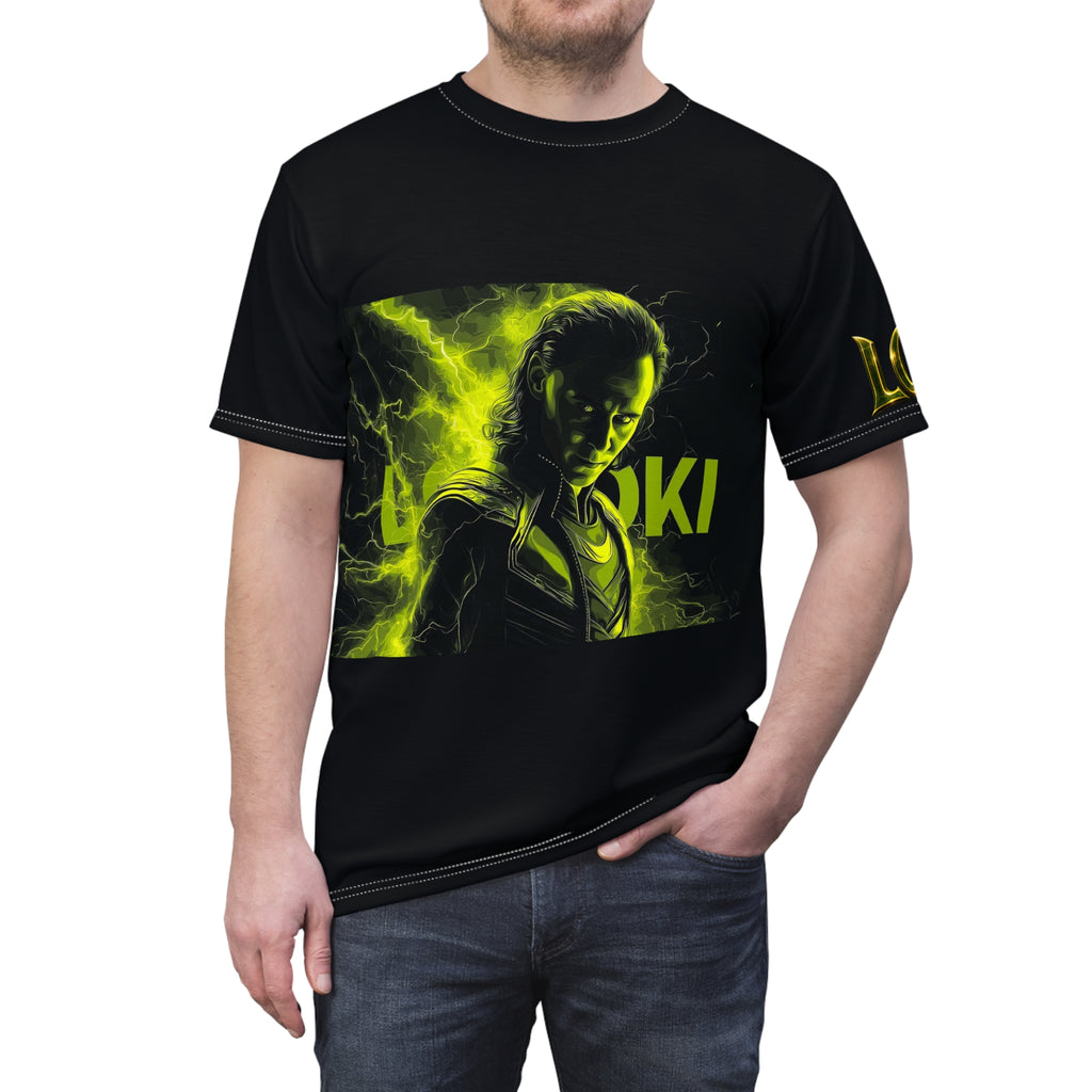 Graphic Tee — Neon Green Mythic Trickster Design