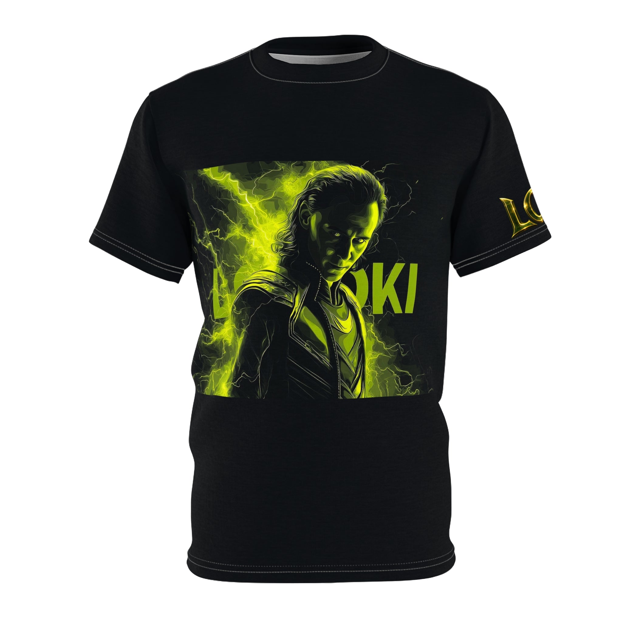 Graphic Tee — Neon Green Mythic Trickster Design