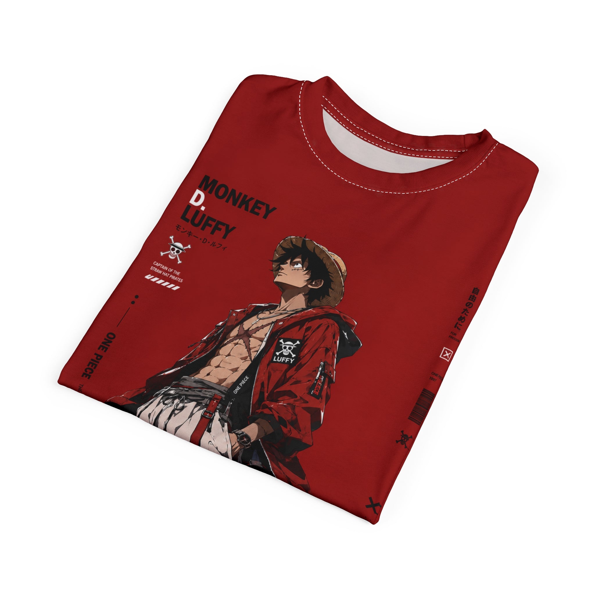 Monkey D. Luffy Graphic Tee — Red Anime Pirate Crew T-Shirt