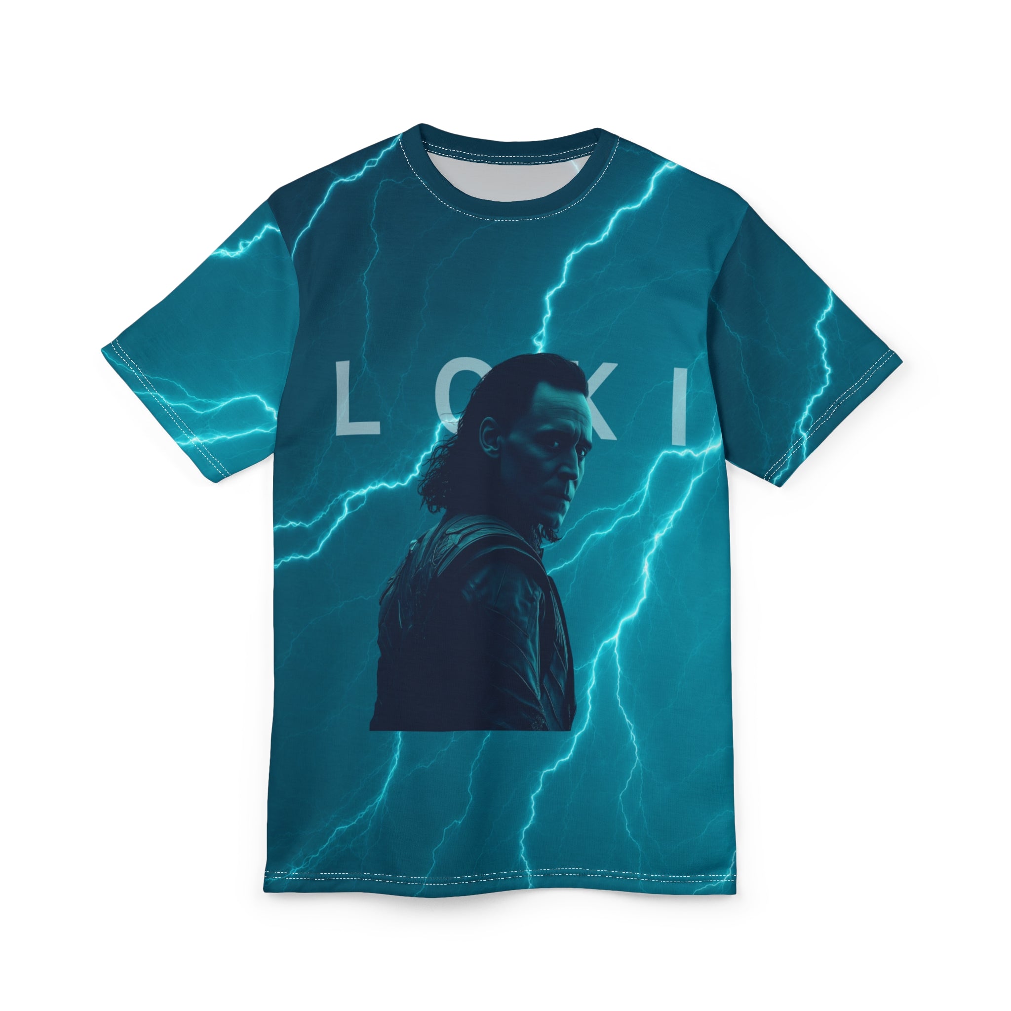 Lightning Storm Graphic Tee — Loki Portrait All-Over Print