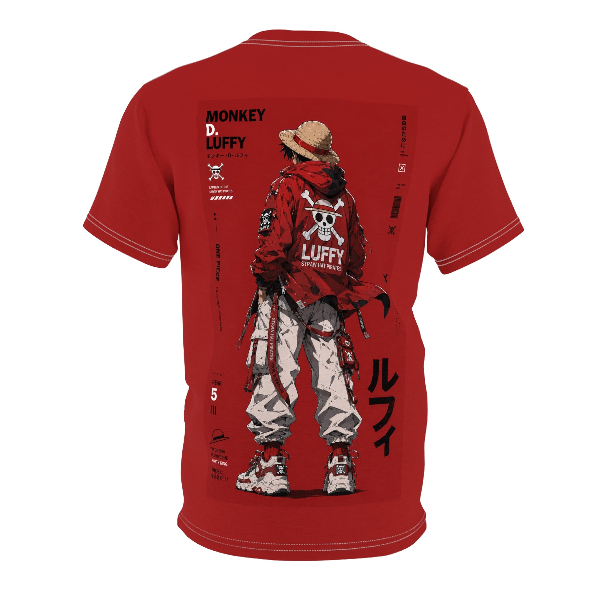 Monkey D. Luffy Graphic Tee — Red Anime Pirate Crew T-Shirt