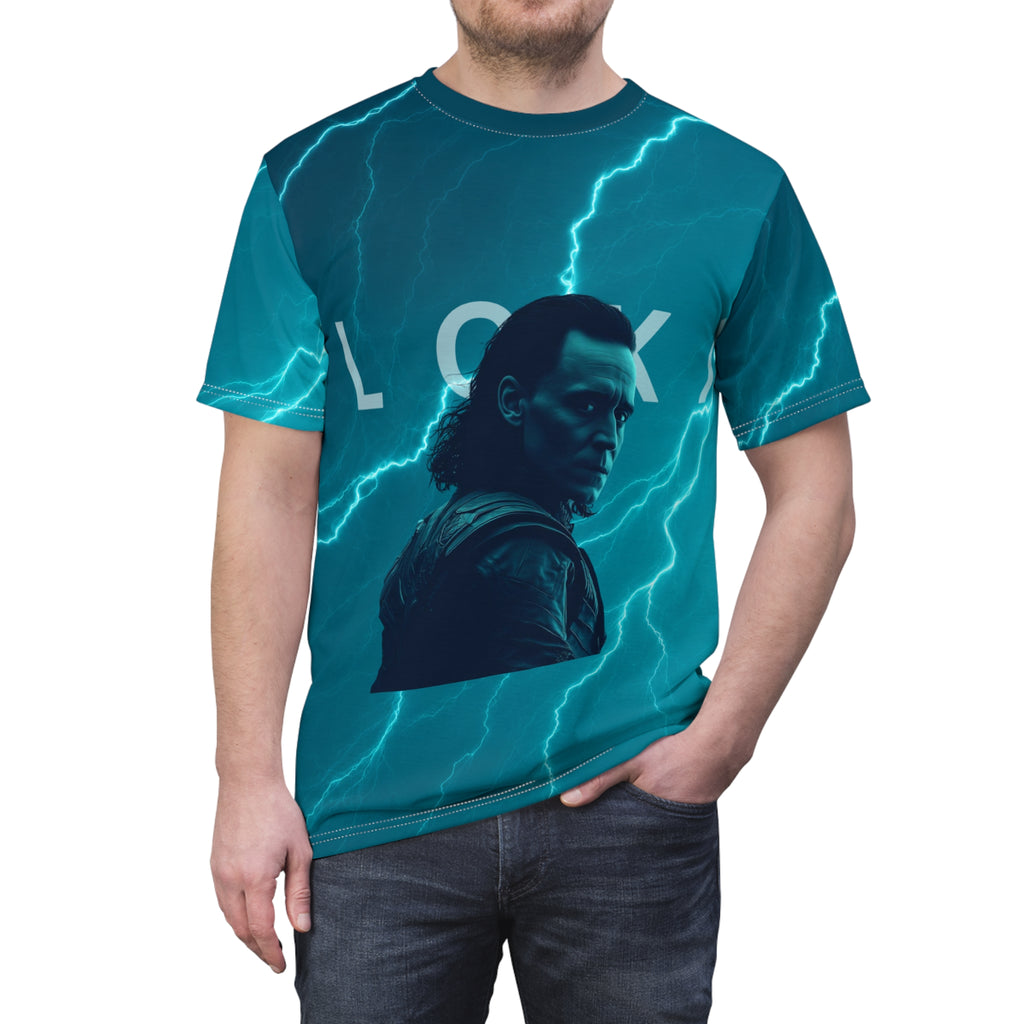 Lightning Storm Graphic Tee — Loki Portrait All-Over Print